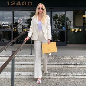 Vintage 70s Ivory Wool Suit